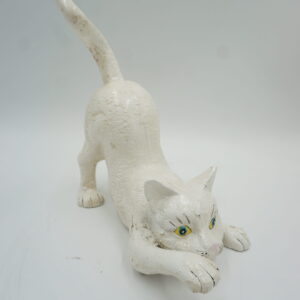 ŻELIWNY STOPER DO DRZWI KOT KOTEK BIAŁY