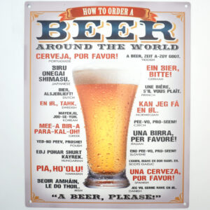 BLASZANY SZYLD BEER AROUND THE WORLD - TABLICZKA 25X20 cm