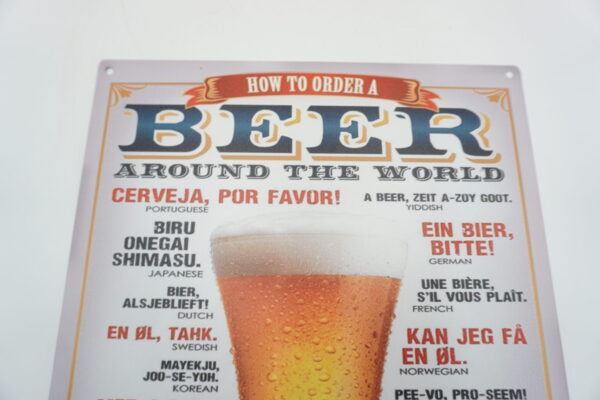 BLASZANY SZYLD BEER AROUND THE WORLD - TABLICZKA 25X20 cm