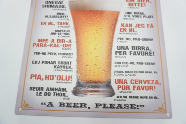 BLASZANY SZYLD BEER AROUND THE WORLD - TABLICZKA 25X20 cm