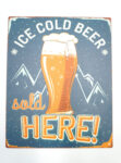 BLASZANY SZYLD ICE COLD BEER SOLD HERE - TABLICZKA 25X20 cm