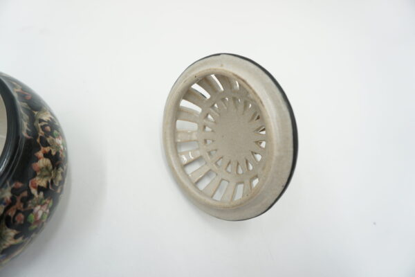 SZKATUŁKA PORCELANA Z BRĄZEM - PUZDERKO WAŻKA