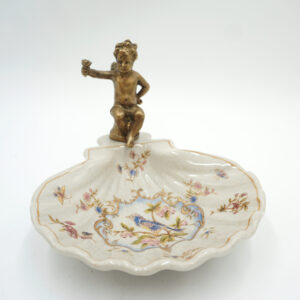 PIĘKNA MYDELNICZKA PORCELANA+BRĄZ ANIOŁEK