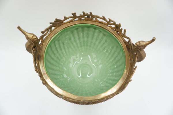 PUCHAR PATERA PORCELANA Z BRĄZEM - KONIK MORSKI