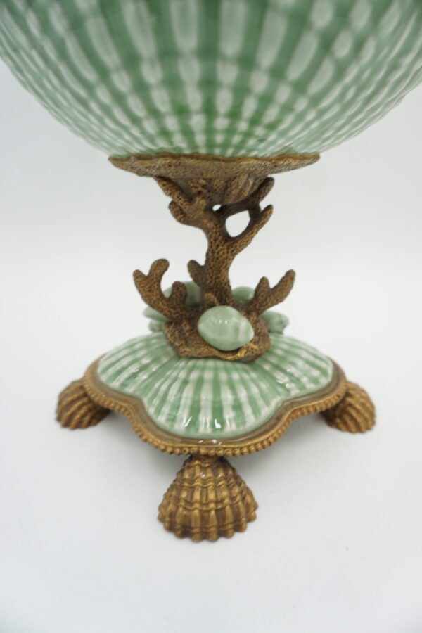 PUCHAR PATERA PORCELANA Z BRĄZEM - KONIK MORSKI