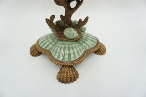 PUCHAR PATERA PORCELANA Z BRĄZEM - KONIK MORSKI