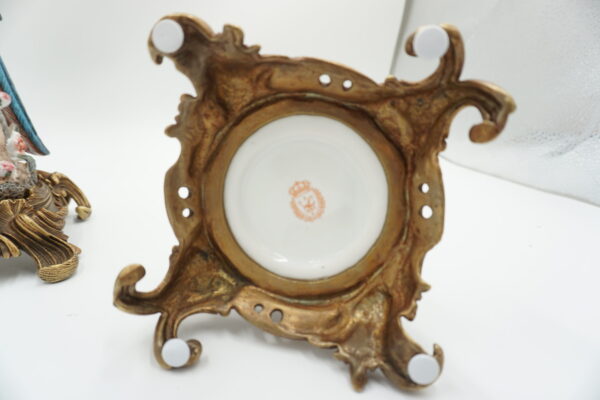 PARA ŚWIECZNIKÓW PAPUGI PORCELANA Z BRĄZEM CUDO