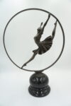DUŻA FIGURA Z BRĄZU TANCERKA W KOLE BALETNICA BALLERINA
