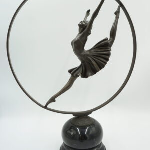 DUŻA FIGURA Z BRĄZU TANCERKA W KOLE BALETNICA BALLERINA