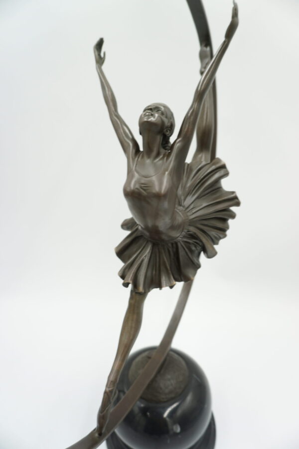 DUŻA FIGURA Z BRĄZU TANCERKA W KOLE BALETNICA BALLERINA