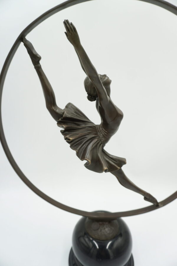 DUŻA FIGURA Z BRĄZU TANCERKA W KOLE BALETNICA BALLERINA