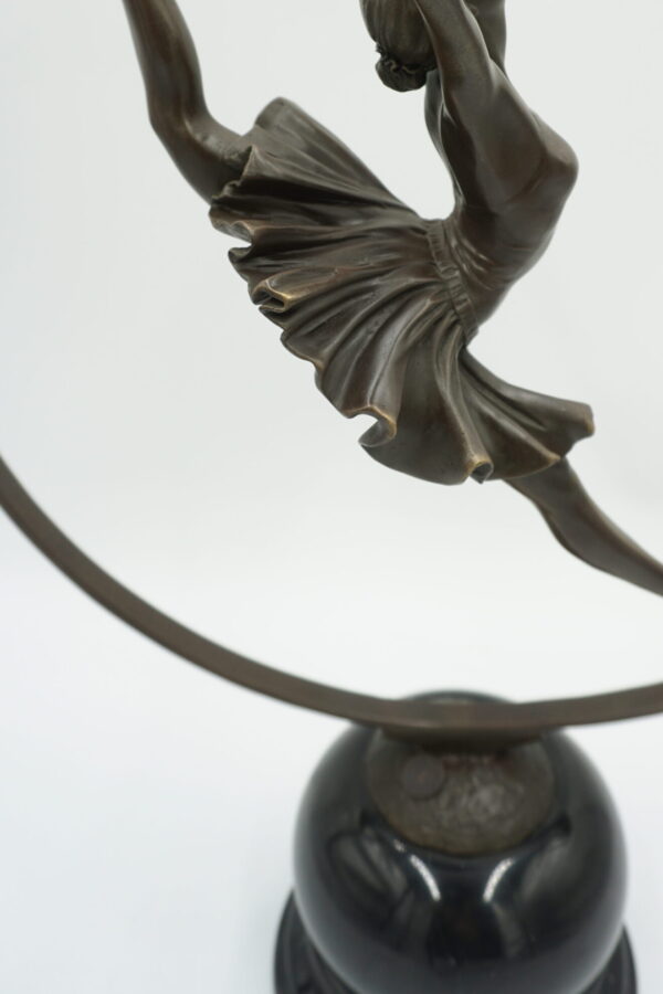 DUŻA FIGURA Z BRĄZU TANCERKA W KOLE BALETNICA BALLERINA