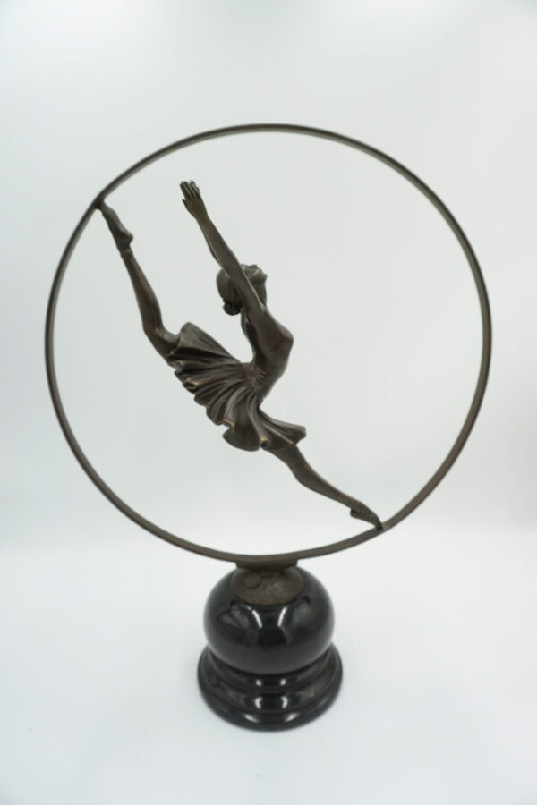 DUŻA FIGURA Z BRĄZU TANCERKA W KOLE BALETNICA BALLERINA