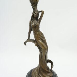 ŚWIECZNIK Z BRĄZU AKT KOBIETA SYGNOWANY