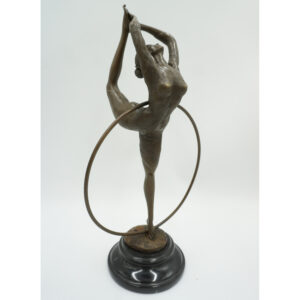 FIGURA Z BRĄZU TANCERKA BALETNICA BALLERINA W KOLE