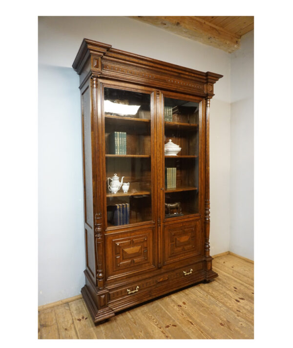 WYSOKA EKLETYCZNA BIBLIOTEKA FRANCUSKA PO RENOWACJI WYS 243cm