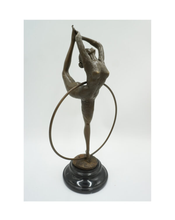 FIGURA Z BRĄZU TANCERKA BALETNICA BALLERINA W KOLE