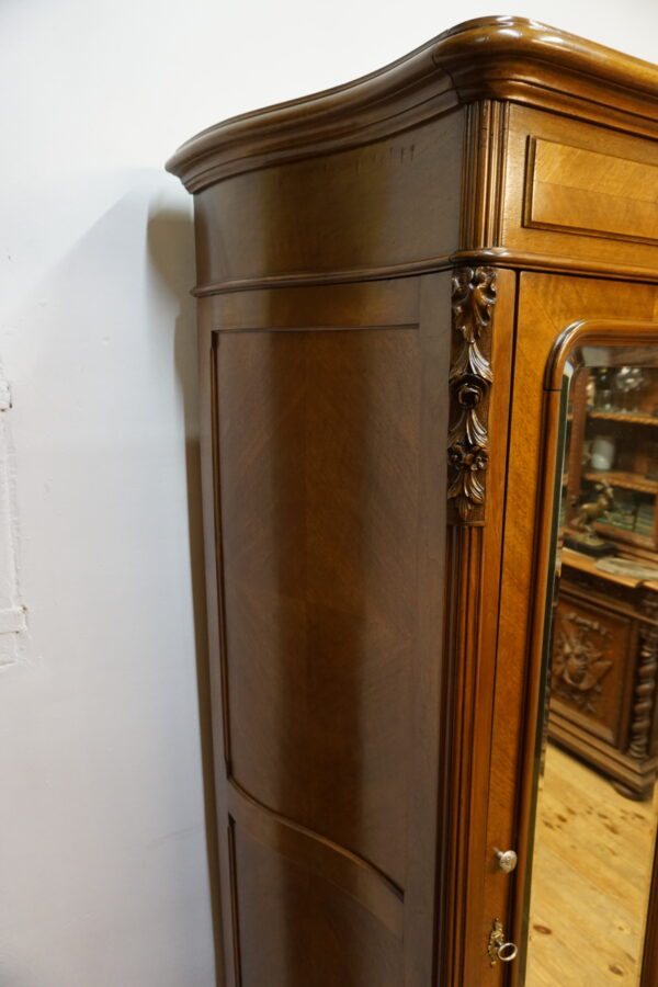 PAŁACOWA SZAFA TRZYDRZWIOWA Z LUSTRAMI LUDWIK ROCAILLE ANIOŁ FRANCJA