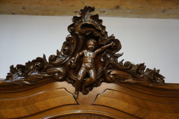 PAŁACOWA SZAFA TRZYDRZWIOWA Z LUSTRAMI LUDWIK ROCAILLE ANIOŁ FRANCJA