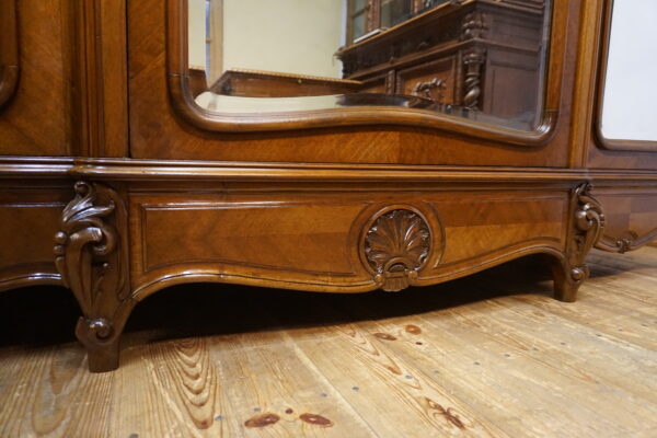 PAŁACOWA SZAFA TRZYDRZWIOWA Z LUSTRAMI LUDWIK ROCAILLE ANIOŁ FRANCJA