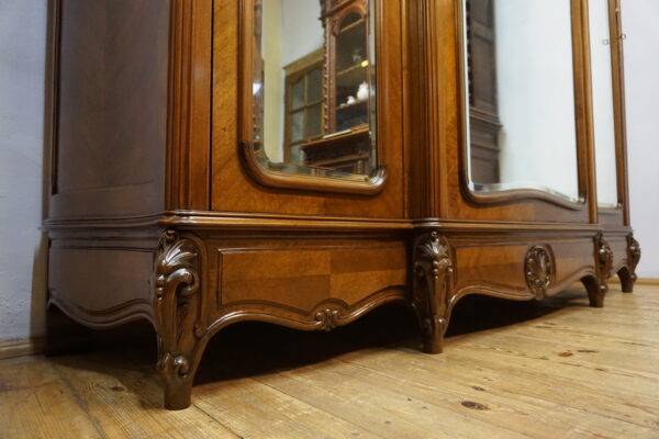 PAŁACOWA SZAFA TRZYDRZWIOWA Z LUSTRAMI LUDWIK ROCAILLE ANIOŁ FRANCJA