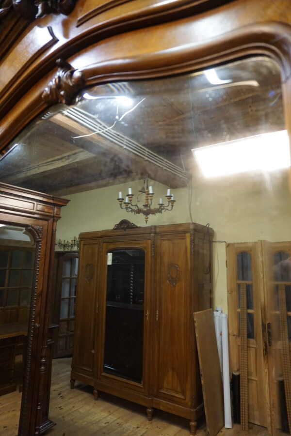 PAŁACOWA SZAFA TRZYDRZWIOWA Z LUSTRAMI LUDWIK ROCAILLE ANIOŁ FRANCJA