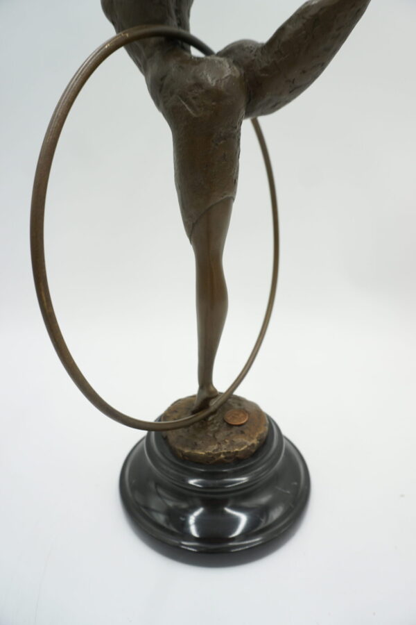 FIGURA Z BRĄZU TANCERKA BALETNICA BALLERINA W KOLE