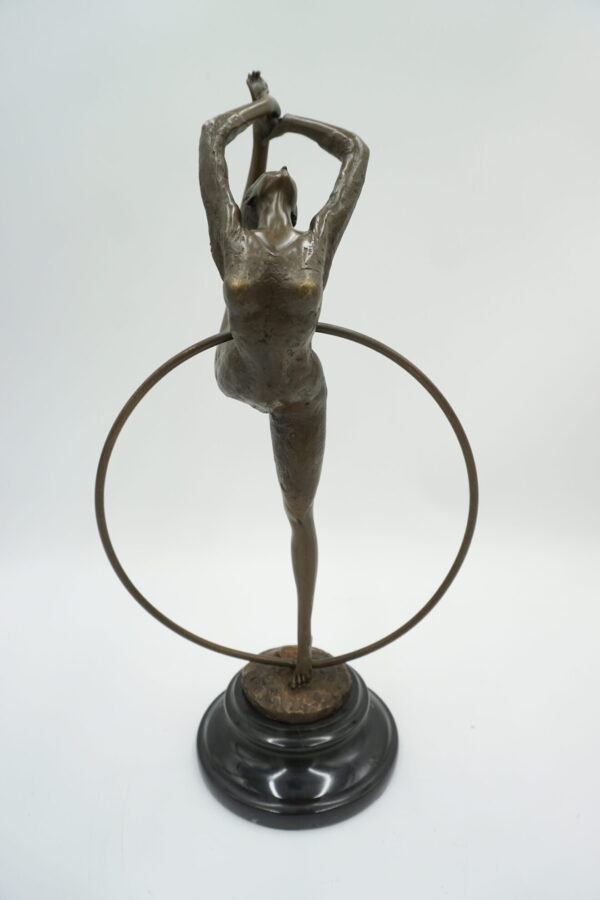 FIGURA Z BRĄZU TANCERKA BALETNICA BALLERINA W KOLE