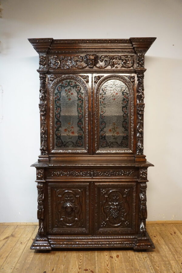 FIGURALNY KREDENS NIESAMOWITE RZEŹBY UNIKAT