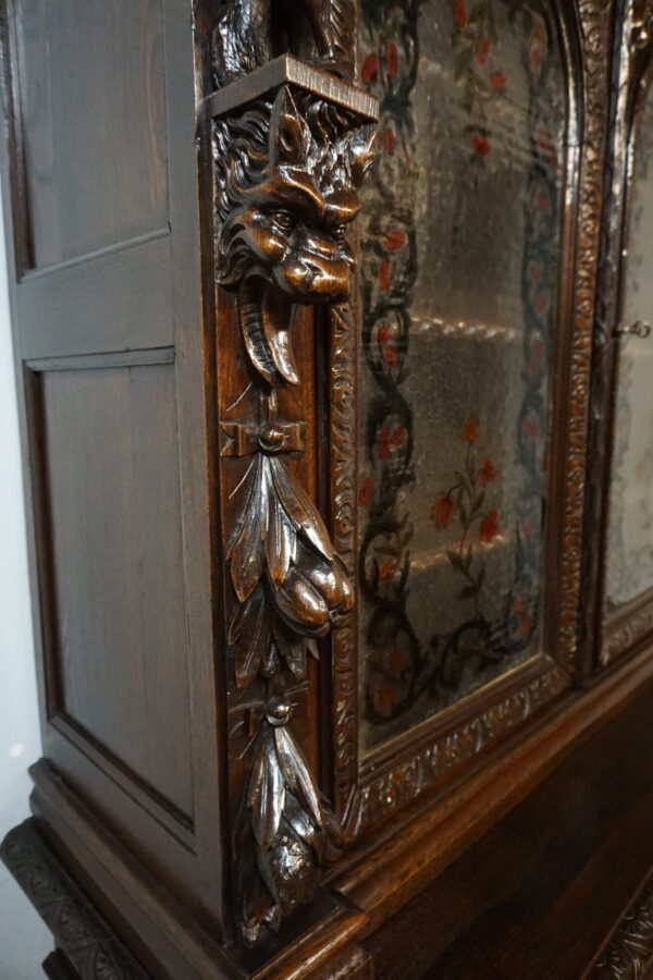 FIGURALNY KREDENS NIESAMOWITE RZEŹBY UNIKAT