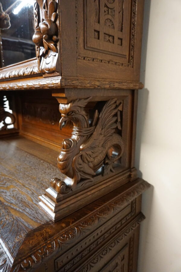 PRZESZKLONY MYŚLIWSKI KREDENS FIGURY MYŚLIWYCH