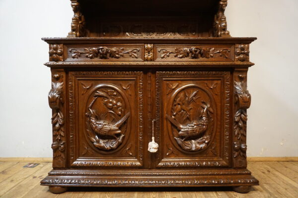 PRZESZKLONY MYŚLIWSKI KREDENS FIGURY MYŚLIWYCH