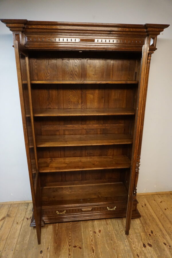 WYSOKA EKLETYCZNA BIBLIOTEKA FRANCUSKA PO RENOWACJI WYS 243cm