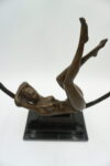 DUŻA FIGURA Z BRĄZU NAGA KOBIETA W KOLE AKT SYGNOWANY