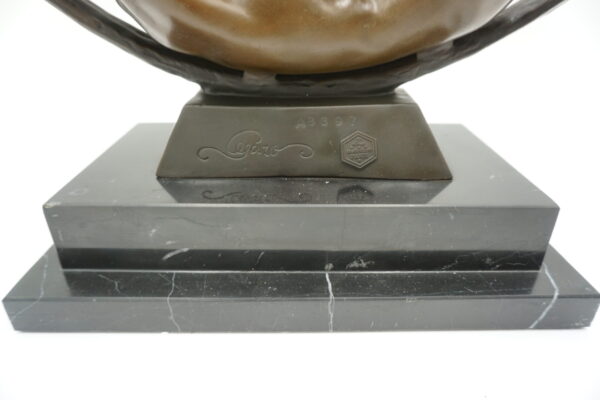 DUŻA FIGURA Z BRĄZU NAGA KOBIETA W KOLE AKT SYGNOWANY