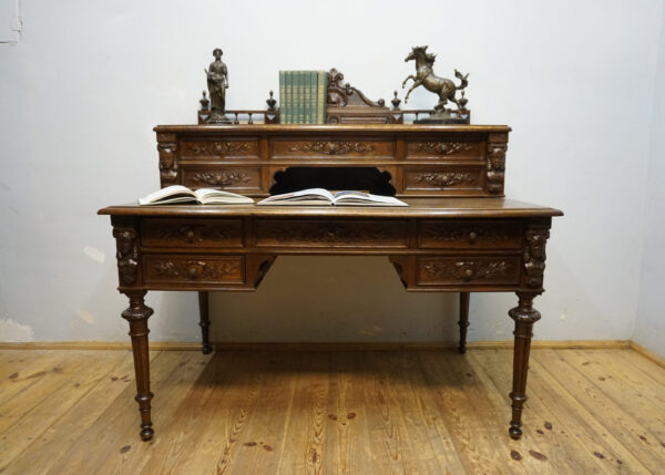 STARE RZEŹBIONE BIURKO SEKRETARZYK GŁOWY FRANCJA!!