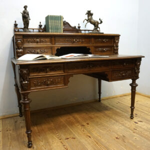 STARE RZEŹBIONE BIURKO SEKRETARZYK GŁOWY FRANCJA!!