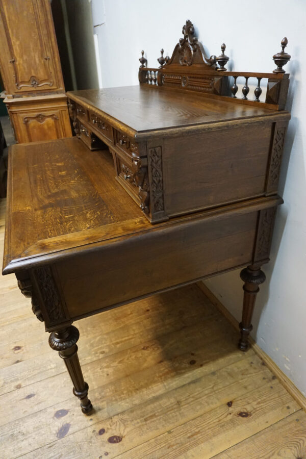 STARE RZEŹBIONE BIURKO SEKRETARZYK GŁOWY FRANCJA!!