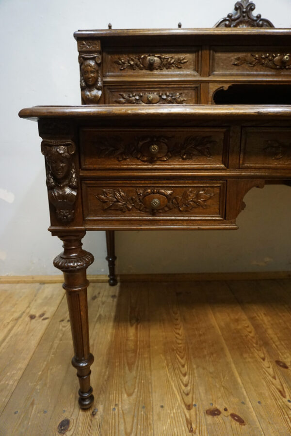 STARE RZEŹBIONE BIURKO SEKRETARZYK GŁOWY FRANCJA!!