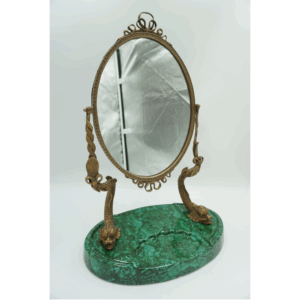 LUSTRO STOJĄCE BRĄZ Z PORCELANĄ