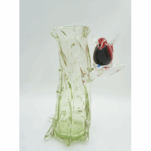 SZKLANY WAZON STYL MURANO PRZEZROCZYSTY PTASZEK