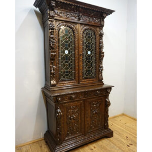 STARY FIGURALNY KREDENS Z WITRAŻAMI ORYGINAŁ 1820-1850r.