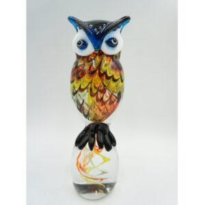 SZKŁO MURANO, FIGURA SOWA KOLOROWA!!