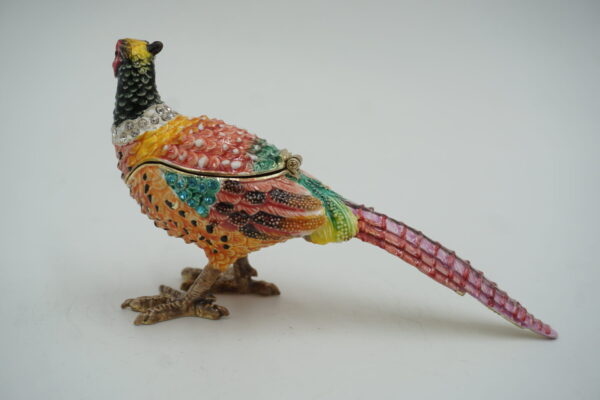 SZKATUŁKA PUZDERKO PTASZEK Z CYRKONIAMI - MASA PERŁOWA