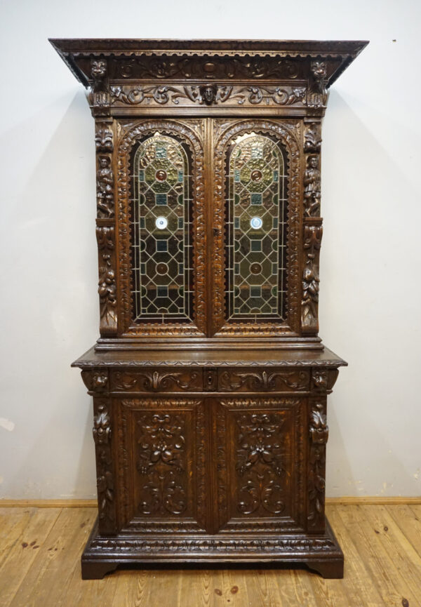 STARY FIGURALNY KREDENS Z WITRAŻAMI ORYGINAŁ 1820-1850r.