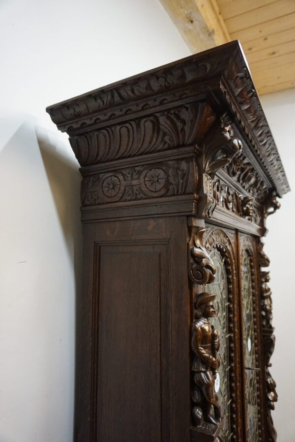 STARY FIGURALNY KREDENS Z WITRAŻAMI ORYGINAŁ 1820-1850r.