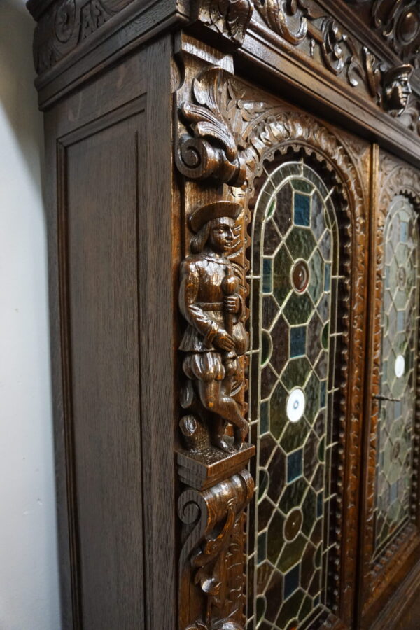 STARY FIGURALNY KREDENS Z WITRAŻAMI ORYGINAŁ 1820-1850r.