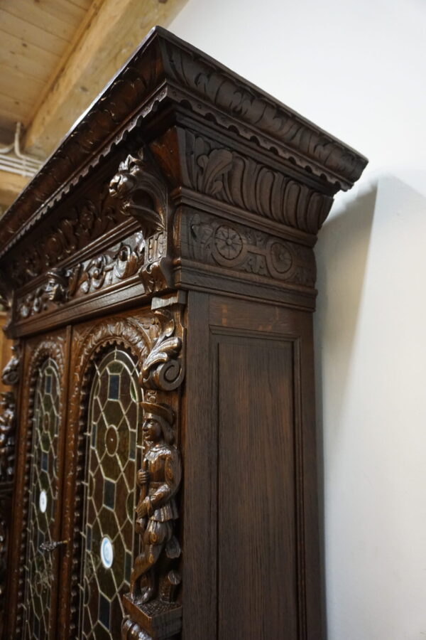 STARY FIGURALNY KREDENS Z WITRAŻAMI ORYGINAŁ 1820-1850r.