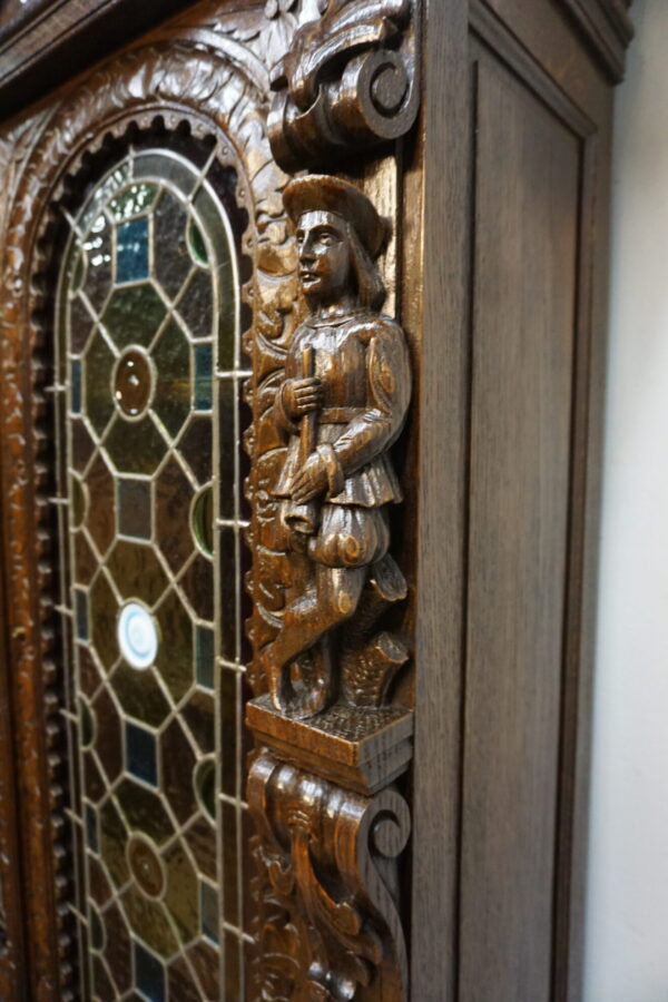 STARY FIGURALNY KREDENS Z WITRAŻAMI ORYGINAŁ 1820-1850r.