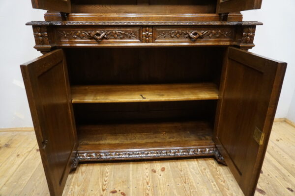 PIĘKNIE RZEŹBIONY KREDENS BIBLIOTECZNY PTAKI FRANCJA